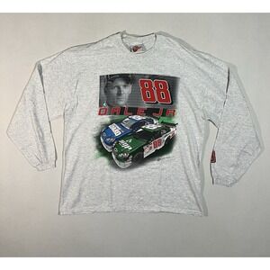 Vintage Dale Earnhardt Jr Size XL NASCAR Winners Circle Long Sleeve Gray T Shirt